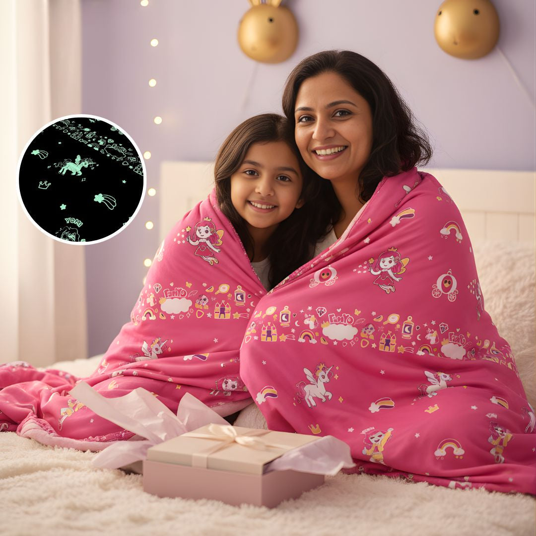 June the Unicorn Glow Blanket from Famyo Glow Maxx Series – Soft Kids Blanket, Perfect Gift for Kids