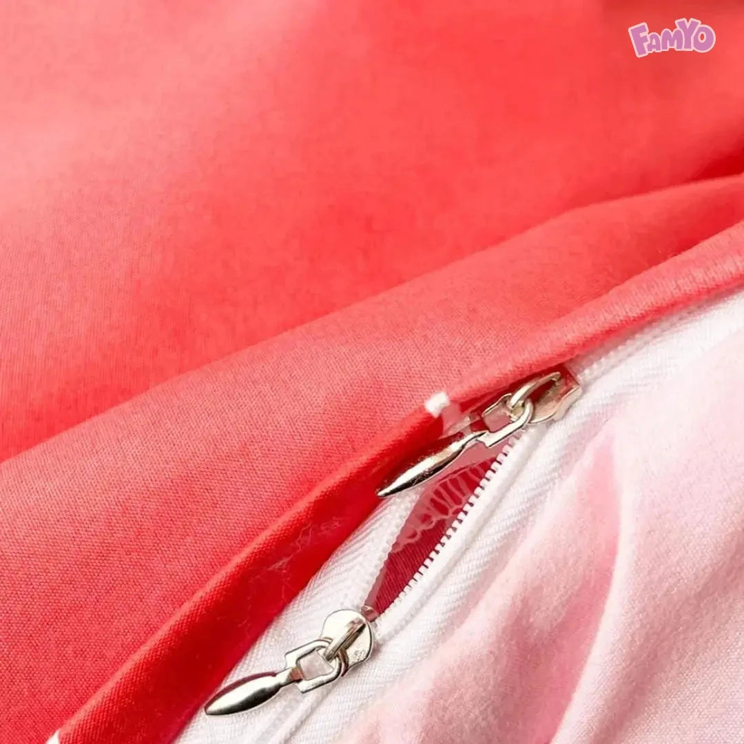 Strawberry Reversible Comforter with a zipper chain comforter cover