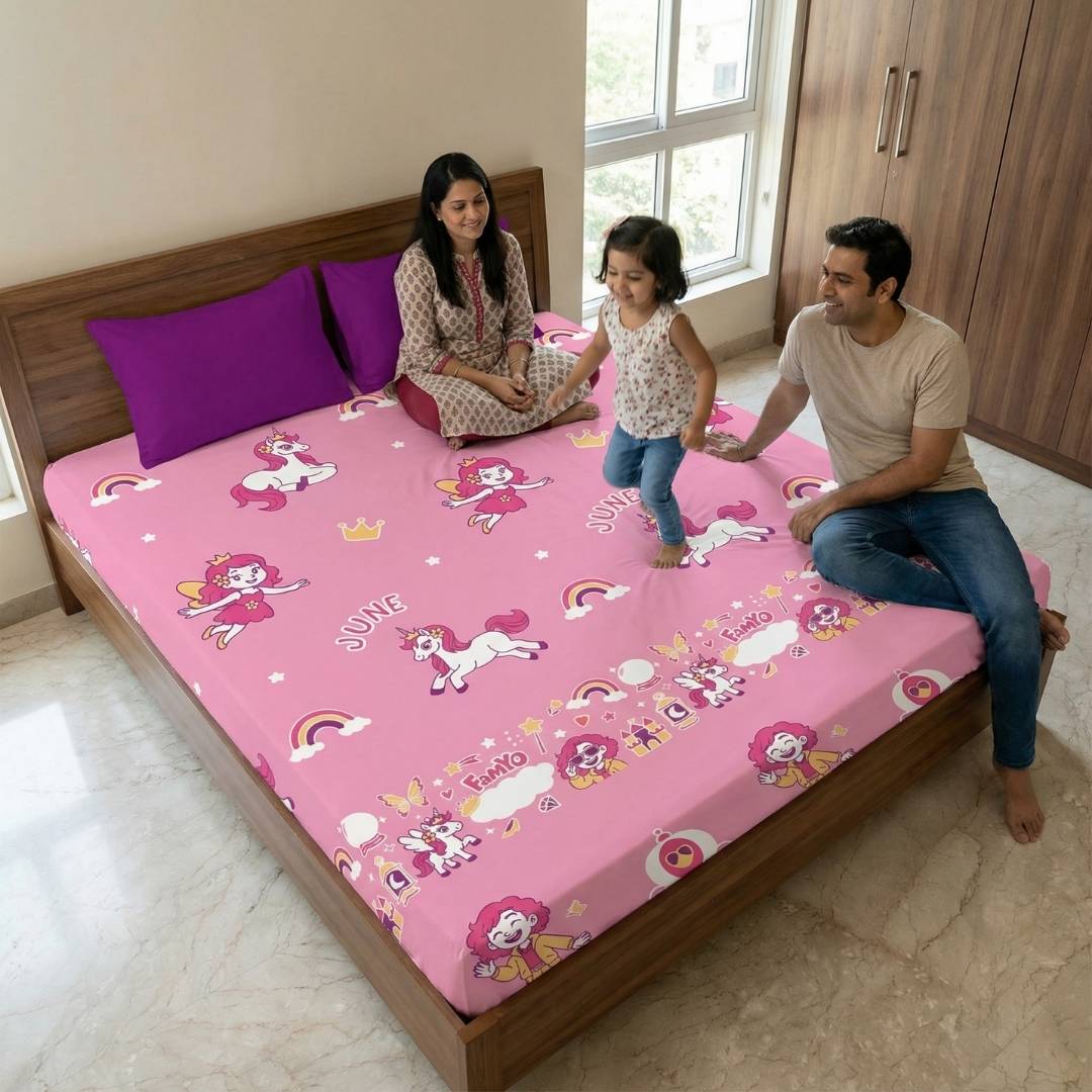 Famyo Glow Bedsheet - june the unicorn design for kids