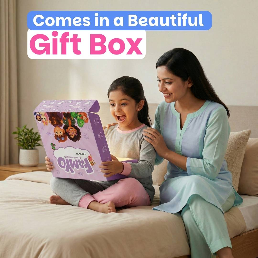 June the Unicorn Comfort Set for Kids | Glow Bedsheet, Glow Blanket & Hooded Poncho Towel Combo