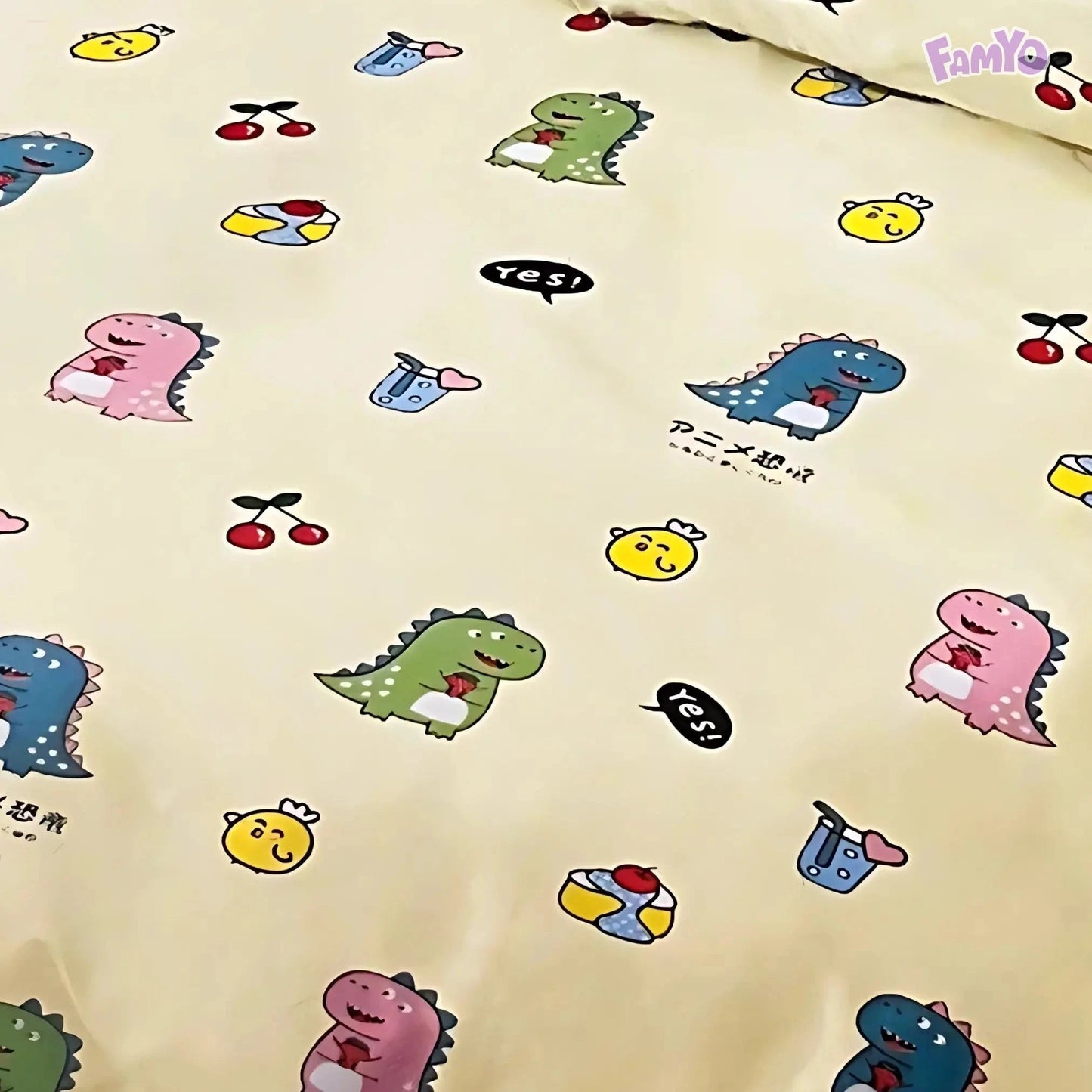 Cute Dino Printed Famyo Kids Bedding Set