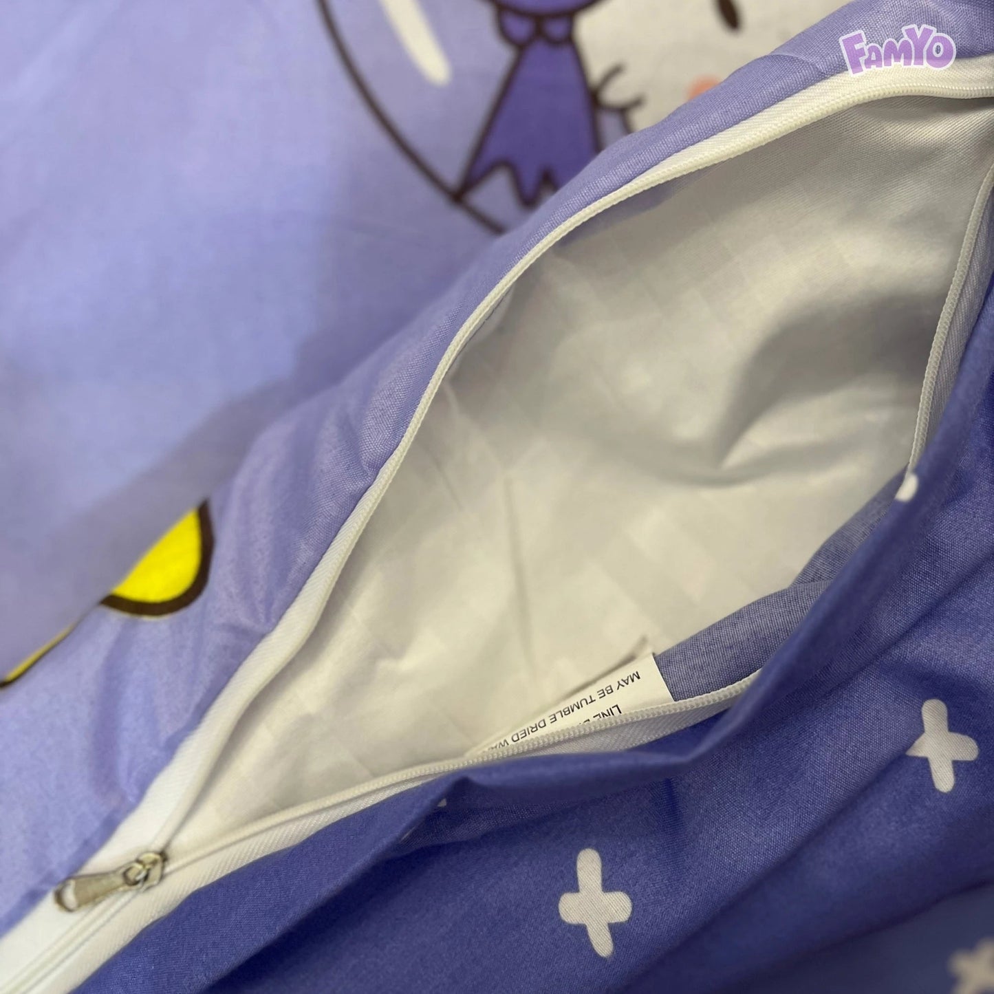 Famyo's Purple Astronaut Printed 4 Piece Bedding Set