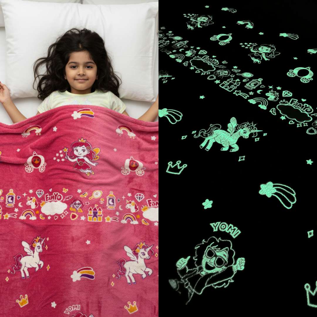June the Unicorn Glow Blanket by Famyo – Soft Kids Blanket, Perfect Gift for Kids 0-15 years