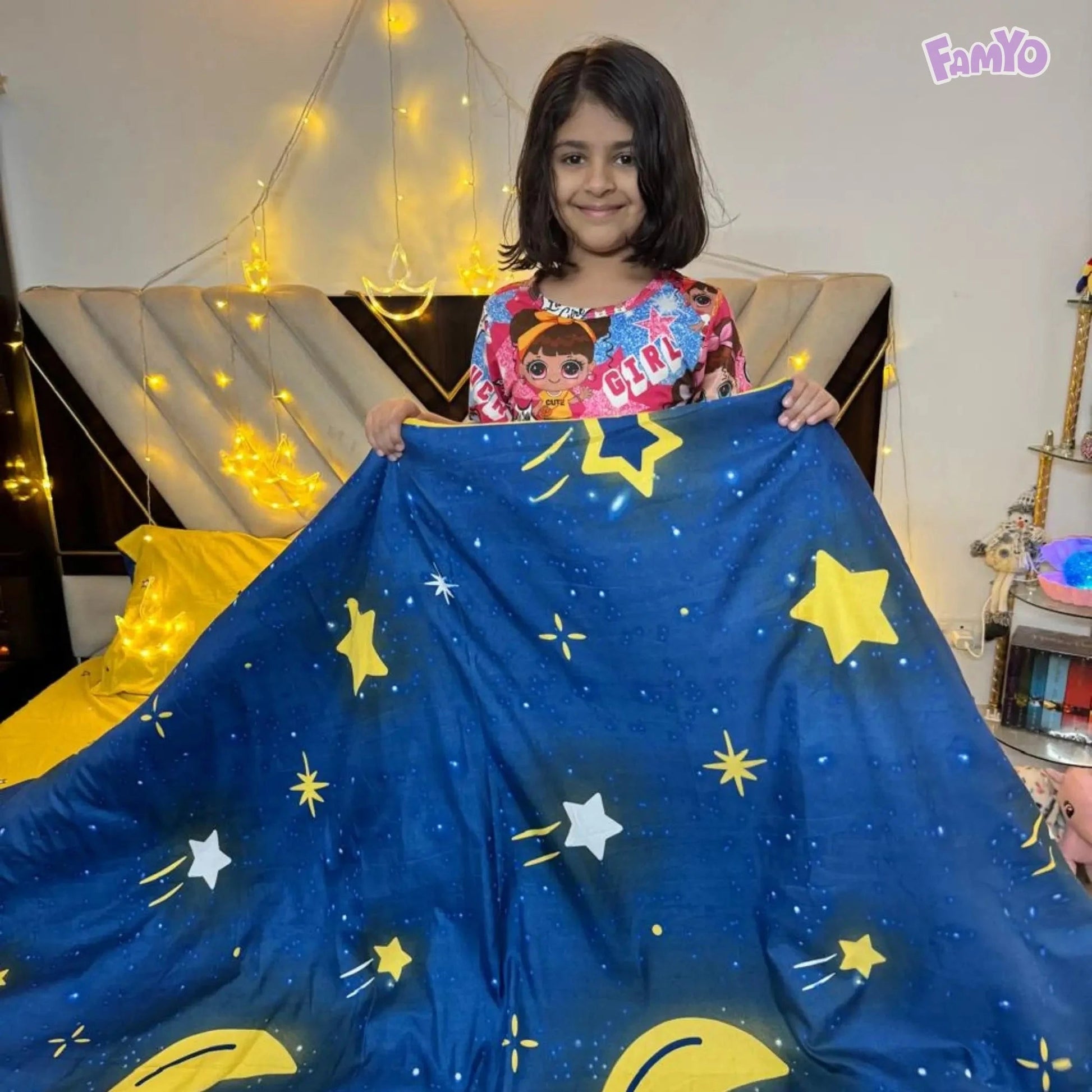 Fmayo's Moon & Stars designed comforter for stylish kids' room setup