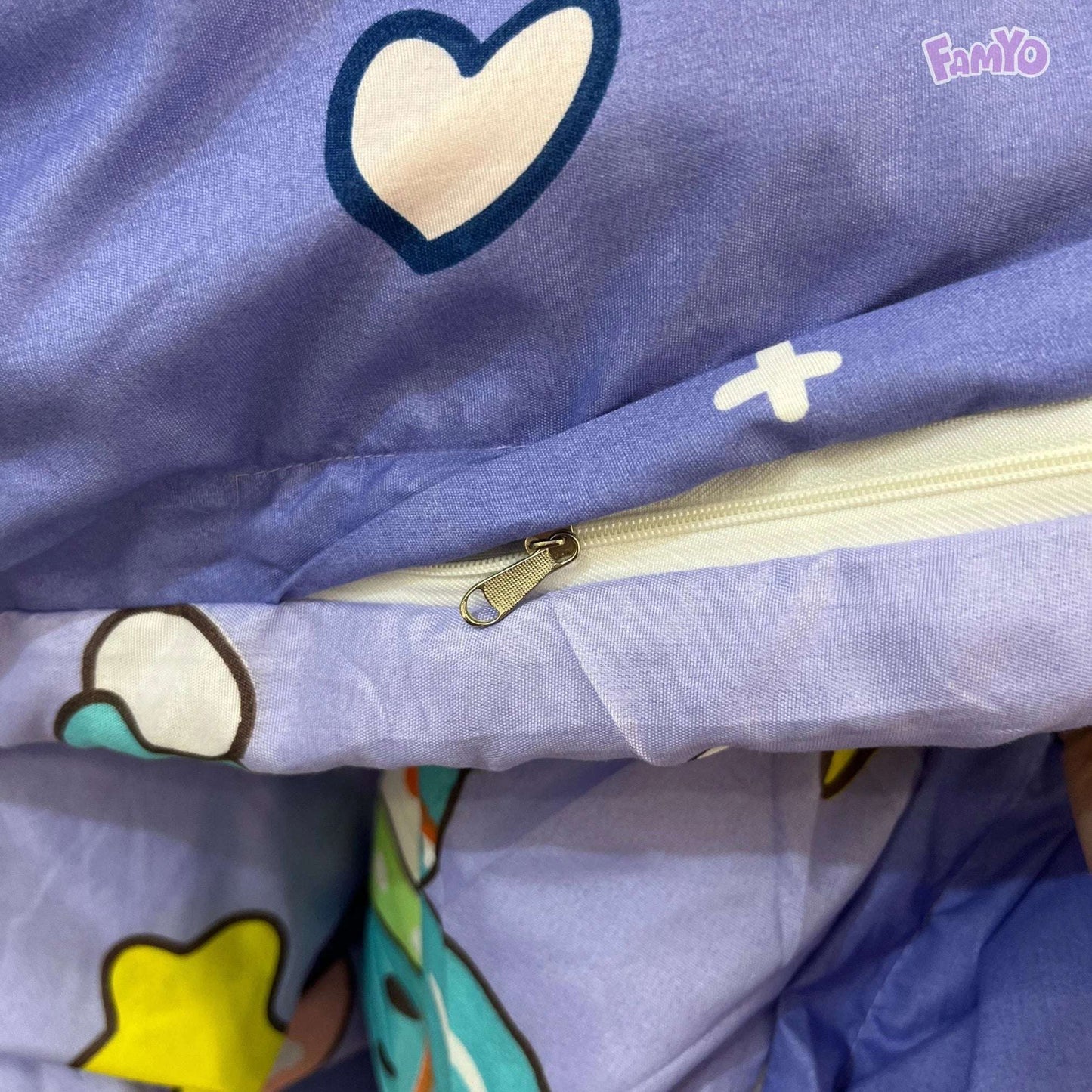 Famyo's Purple Astronaut Printed 4 Piece Bedding Set