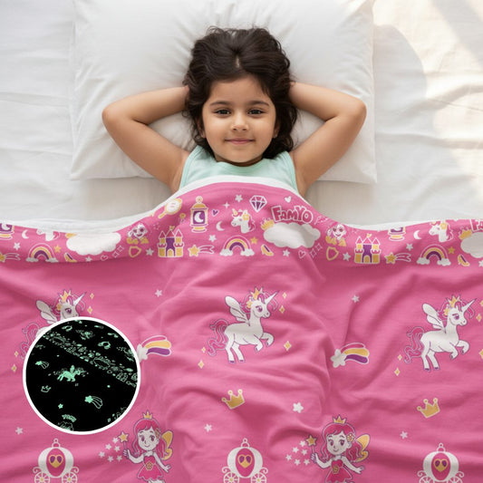 June the Unicorn Glow Blanket from Famyo Glow Maxx Series – Soft Kids Blanket, Perfect Gift for Kids 0-15 years Famyo Shop WH