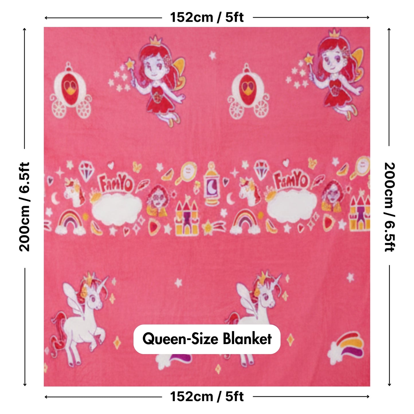 June the Unicorn Glow Blanket by Famyo – Soft Kids Blanket, Perfect Gift for Kids 0-15 years