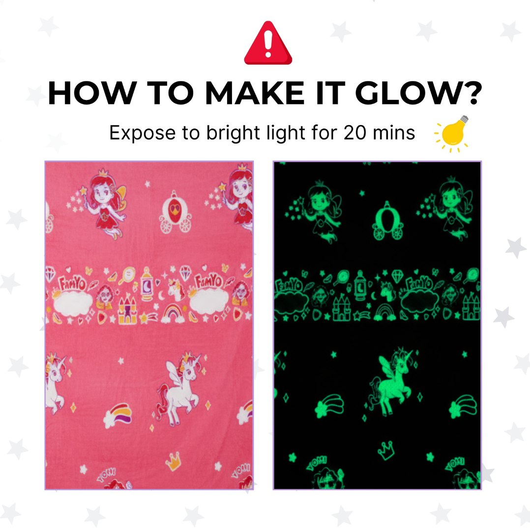 June the Unicorn Glow Blanket by Famyo – Soft Kids Blanket, Perfect Gift for Kids 0-15 years