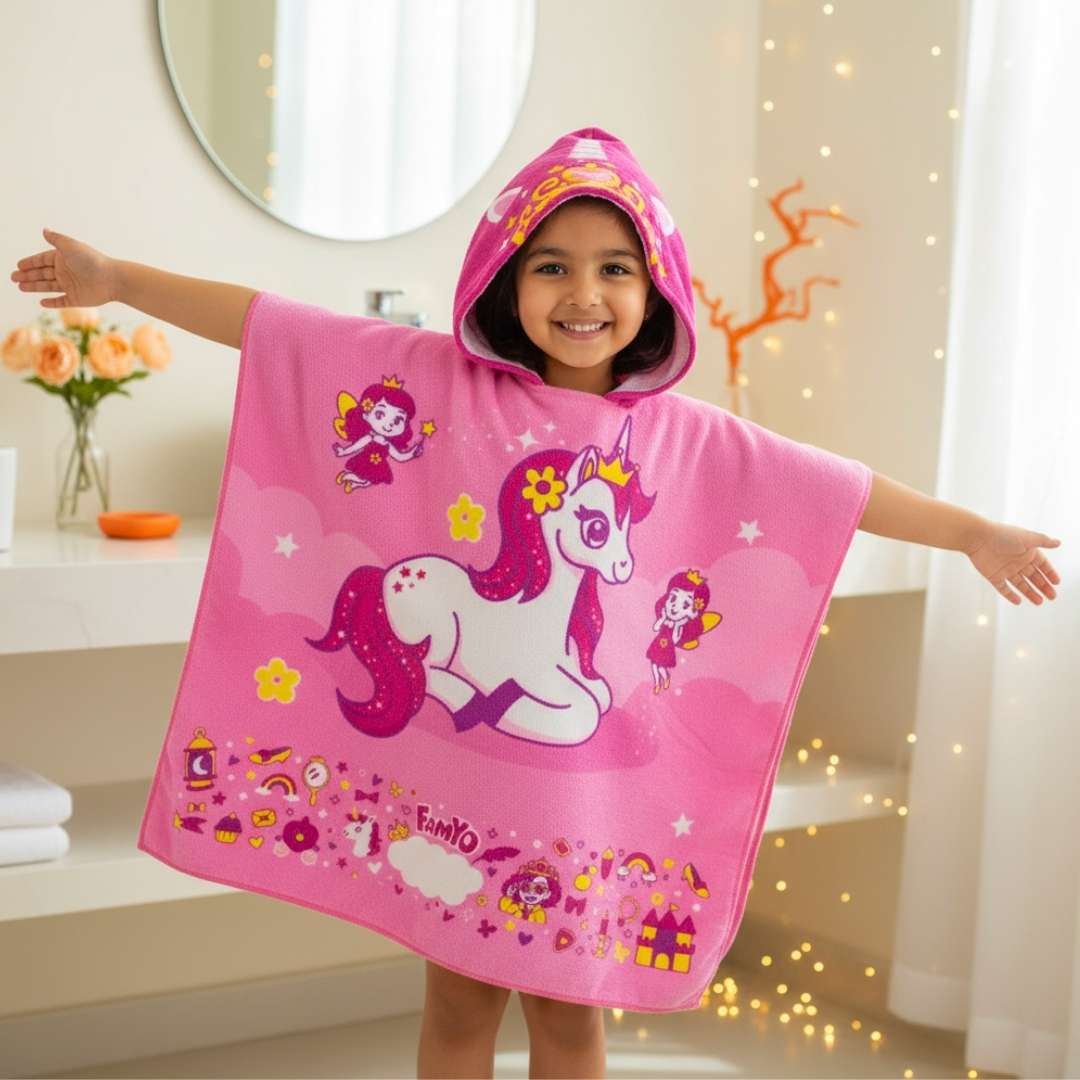 June the Unicorn Kids Towel from Famyo Hood Maxx Series – Ultra-Soft Kids Hooded Towel for Ages 0–7 | Perfect Gift for Kids