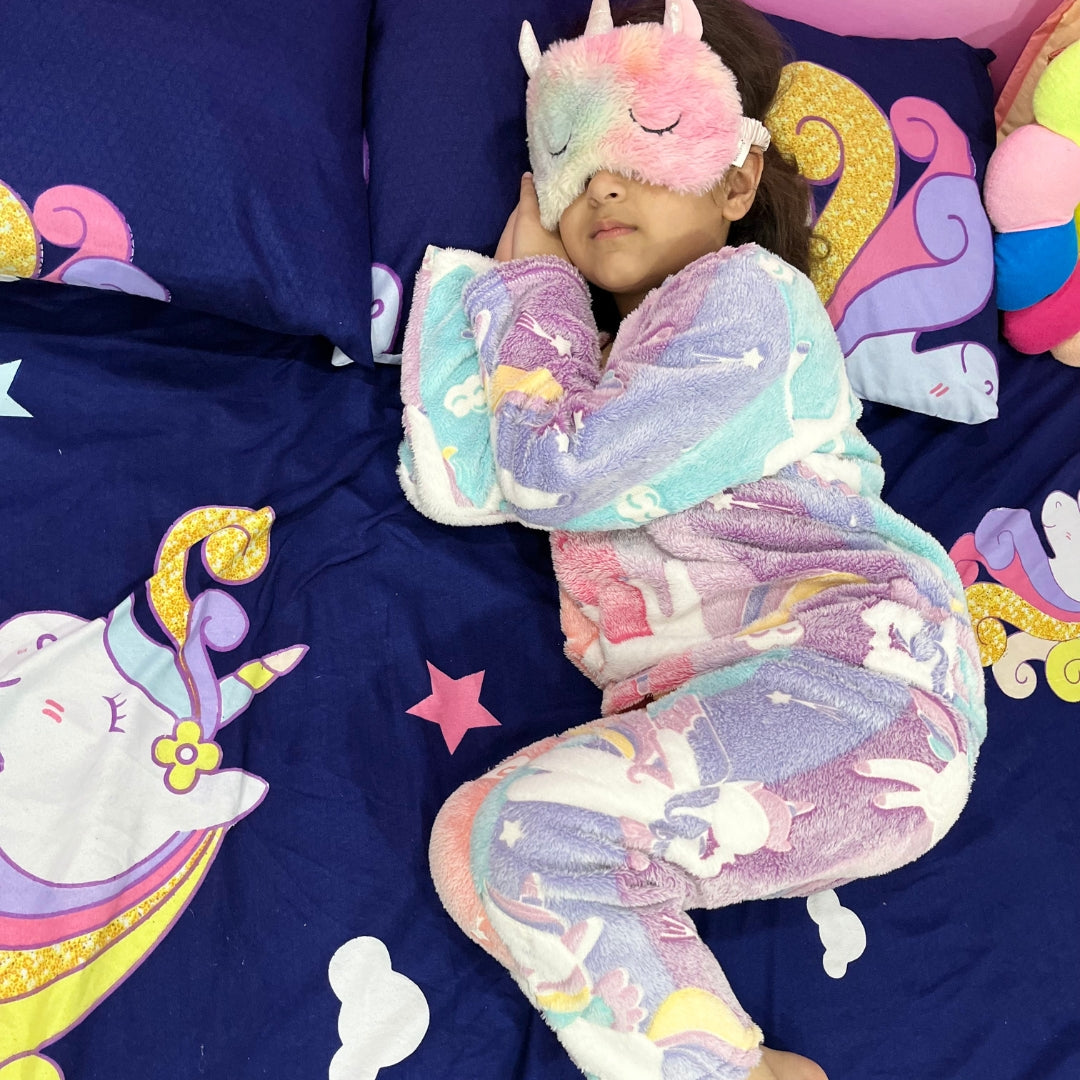 Pink Unicorn Glow in the Dark Kids' Pajamas (4-10 Years) | Cute Summer Night Suits