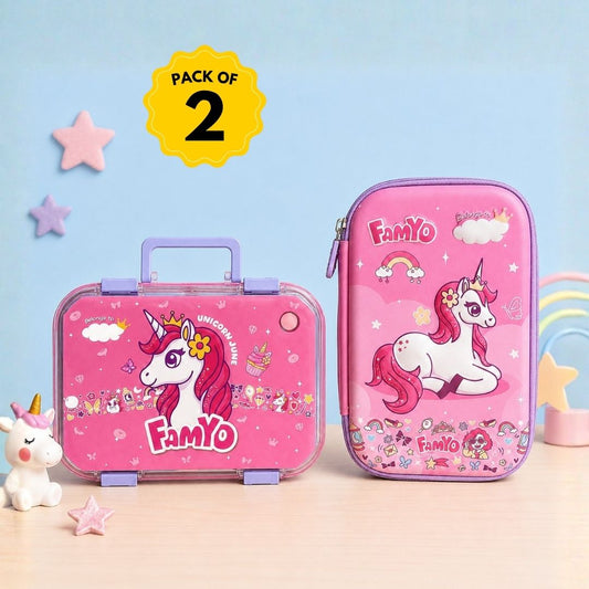 Famyo School essential - Unicorn Bento Lunch Box 