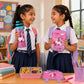June Unicorn School Essentials Kit for Kids | 800 ml Bento Lunch Box, 900 ml Steel Water Bottle & Hard Shell Pencil Pouch Combo