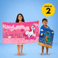 June the Unicorn & Rexy the Dino Kids Towel Combo | Quick-Dry Microfiber Bath, Beach & Pool Towels for Kids