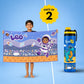 Leo the Astronaut Bath Towel & Rexy the Dino 900 ML Water Bottle Combo for Kids | Quick-Dry Towel & School Water Bottle