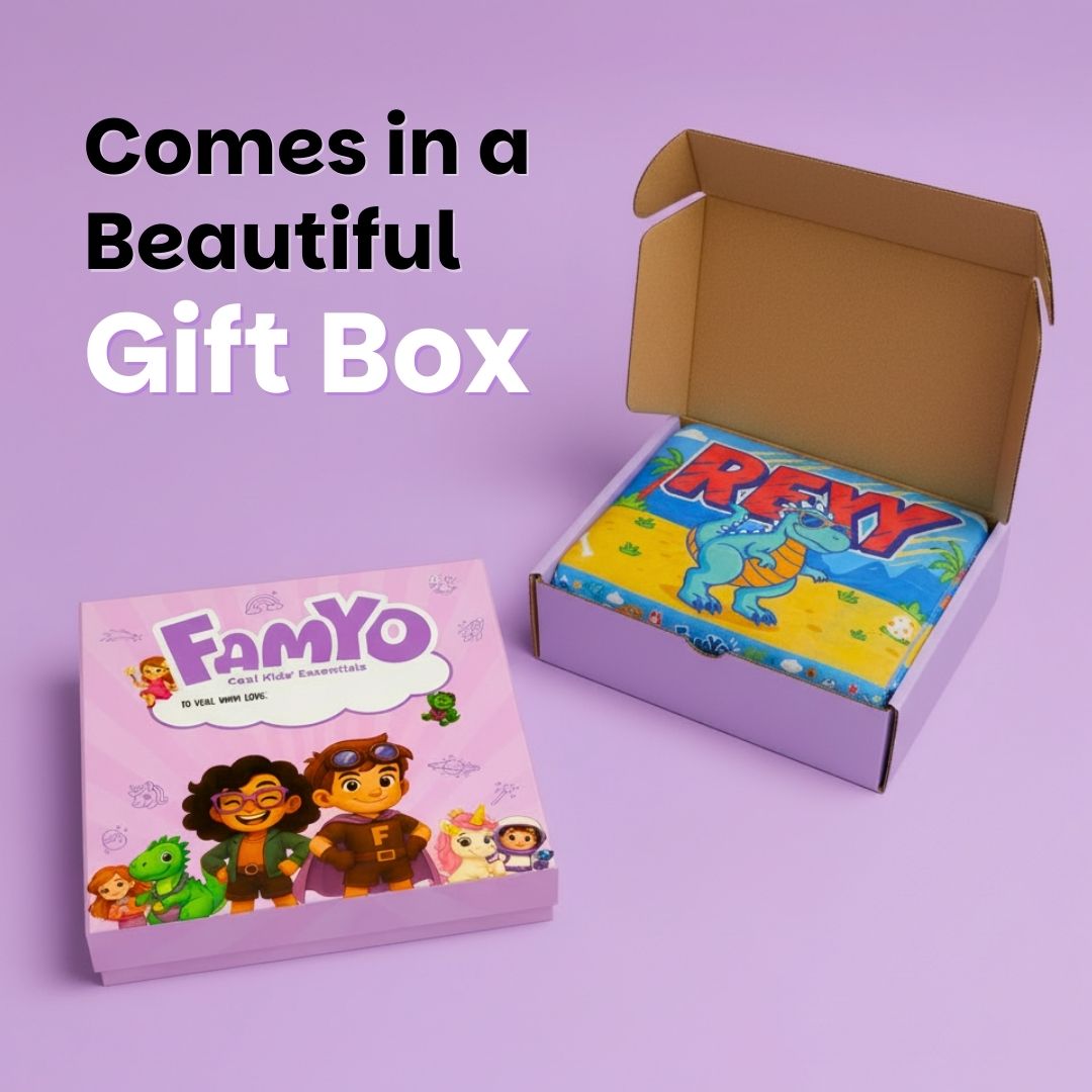 Rexy the Dino Kids Towel from Famyo Hood Maxx Series – Ultra-Soft Kids Hooded Towel for Ages 0–7 | Perfect Gift for Kids