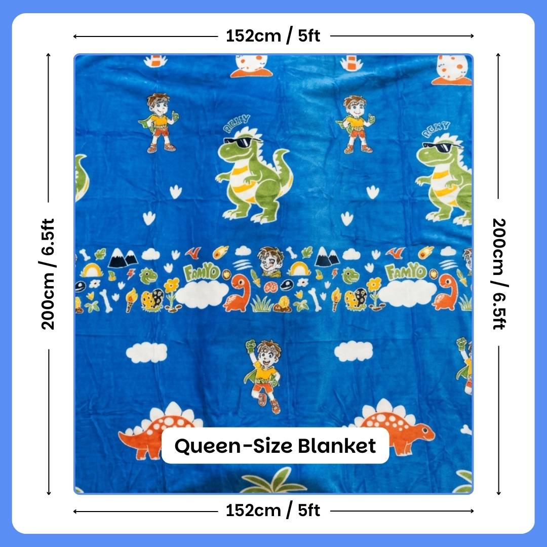 Rexy the Dino Glow Blanket from Famyo Glow Maxx Series – Soft Kids Blanket, Perfect Gift for Kids 0-15 years