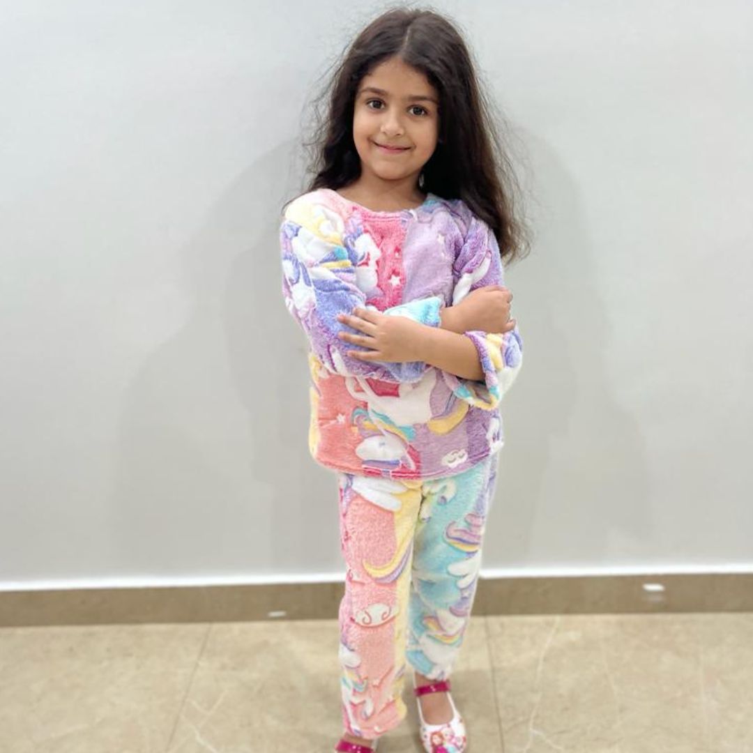 Pink Unicorn Glow in the Dark Kids' Pajamas (4-10 Years) | Cute Summer Night Suits