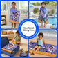 Famyo Leo the Astronaut Flat Towel for Kids made with premium microfiber fabric featuring quick dry technology, lightweight and travel friendly design, fade resistant print, soft and highly absorbent for bath, beach, swimming and everyday use.