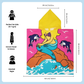 Cute Pink Mermaid Hooded Poncho Towel for Kids | Quick-Dry, Highly Absorbent Microfiber Bath Towel