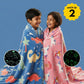 Blue Dino & Pink Unicorn Glow Blanket Set of 2 | Soft Flannel AC Blankets for All-Season | Perfect Gift for Kids