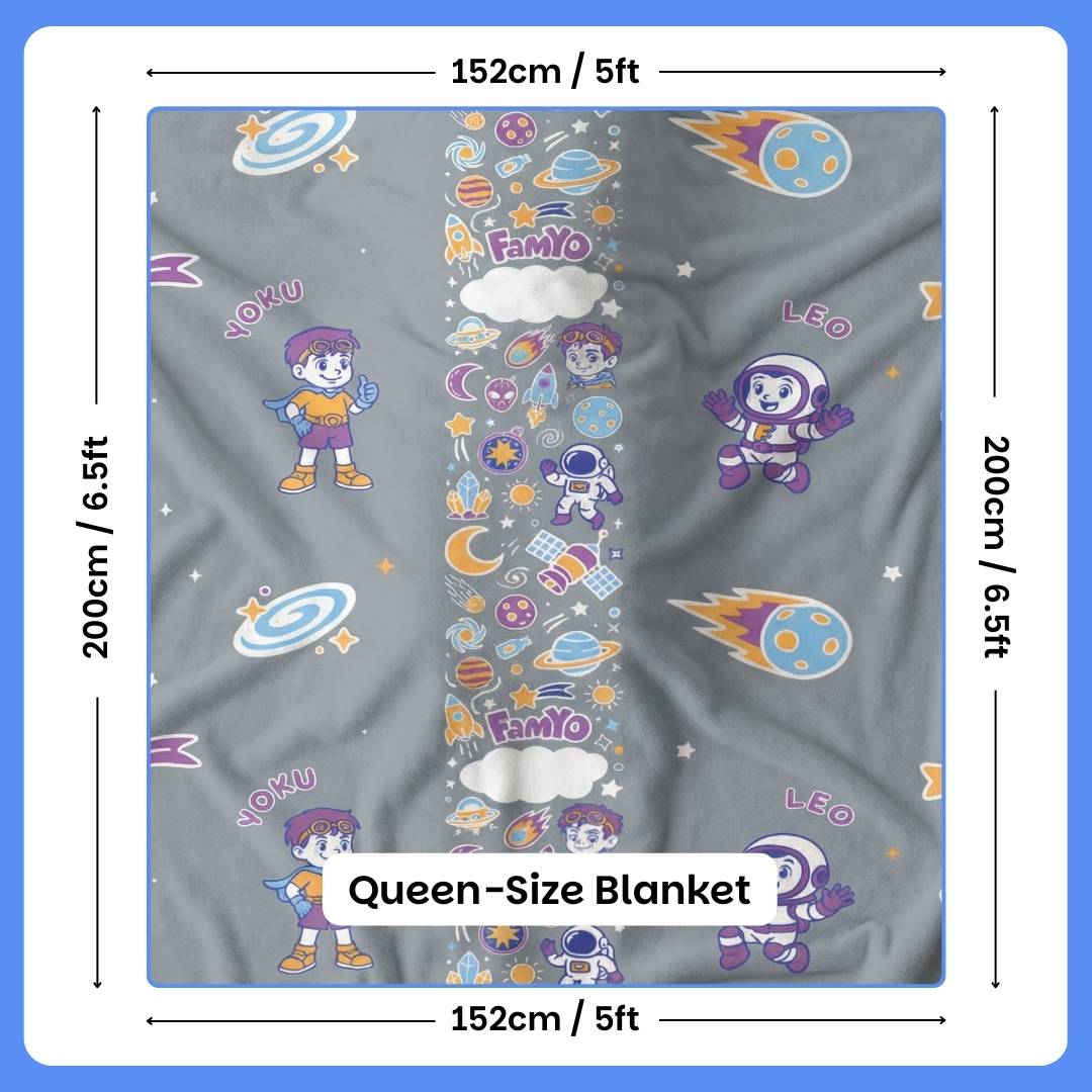 Leo the Astronaut Glow Maxx Blanket for Kids – Soft Kids Blanket, Perfect Gift for Kids 0-15 years