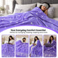 Lavender Unicorn & Dark Blue Astronaut Glow Quilt/Blanket/AC Comforter Set of 2 | Soft Flannel Queen Size Glow Blankets | All-Season Comfort