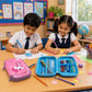 June the Unicorn and Rexy the Dino hard shell pencil pouch combo for kids featuring durable multi-compartment school pencil cases, ideal for organising stationery at school, tuition, travel, and everyday use.
