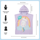 Purple Cat Unicorn Hooded Poncho Towel for Kids | Quick-Dry, Highly Absorbent Microfiber Bath Towel