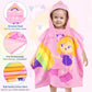 Princess Rainbow Girl Poncho Towel for Kids | Hooded Bath Towels for Girls | 60 x 60cm Toddler Pool Towel with Hood, 1-7 years