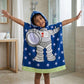 Leo the Astro Glow Blanket, Astronaut Poncho Towel & Blue Space Hard Shell Pencil Pouch Combo for Kids | Gift Set