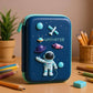 Leo the Astro Glow Blanket, Astronaut Poncho Towel & Blue Space Hard Shell Pencil Pouch Combo for Kids | Gift Set