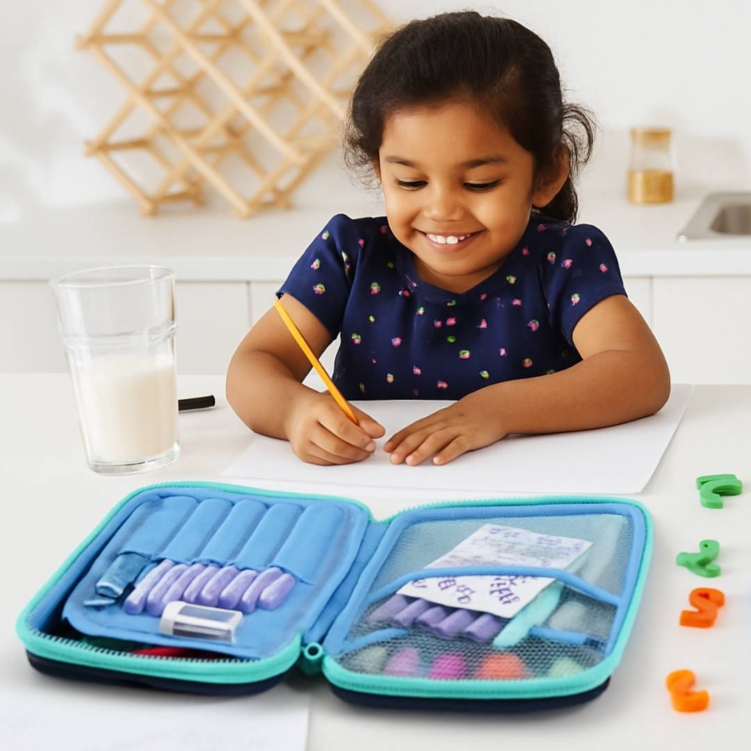 Leo the Astro Glow Blanket, Astronaut Poncho Towel & Blue Space Hard Shell Pencil Pouch Combo for Kids | Gift Set