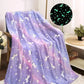 Purple Unicorn Glow in the Dark Blanket | Queen-Size,  80in x 60in