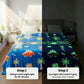 Famyo Rexy Dinosaur Glow in the dark blanket - all season blanket for kids - charge under bright light and watch it glow when light goes off