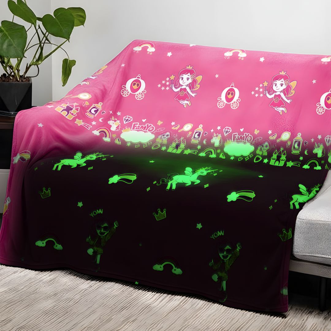 June the Unicorn Glow Blanket from Famyo Glow Maxx Series – Soft Kids Blanket, Perfect Gift for Kids 0-15 years Famyo Shop WH
