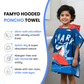 Dark Blue Shark Dive Poncho Bath Towel for Kids, 1-7 years | Quick-Drying Microfiber Kids Towel