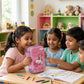 Famyo Pink pencil case with unicorn design for kids school stationery organisation