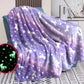 Purple Unicorn Glow in the Dark Blanket | Queen-Size,  80in x 60in