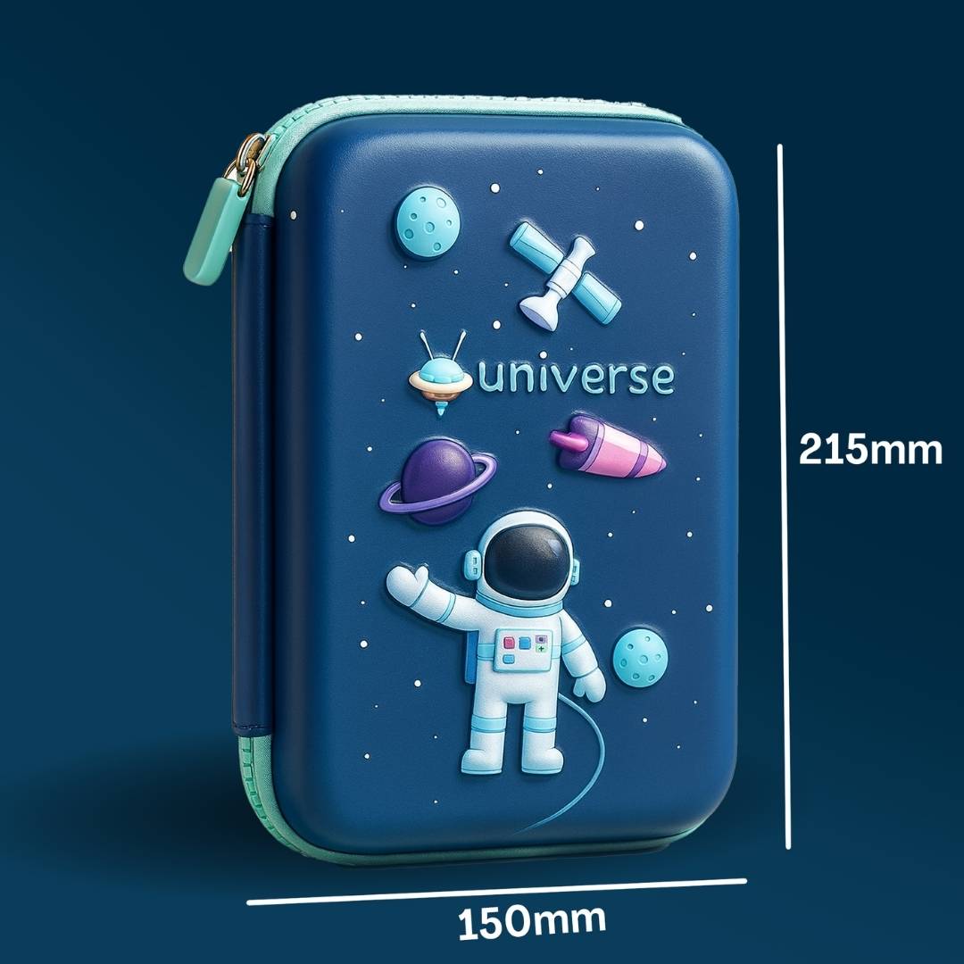 Leo the Astro Glow Blanket, Astronaut Poncho Towel & Blue Space Hard Shell Pencil Pouch Combo for Kids | Gift Set
