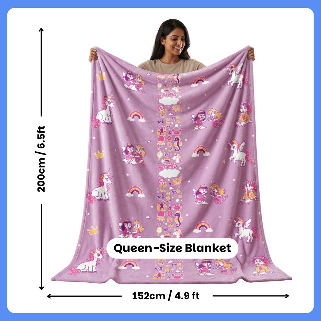 Mira Mermaid Glow Blanket & Pink Mermaid Hooded Towel Combo for Kids | Bath & Bedtime Essentials | Gift Set for Kids