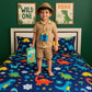 3pc King Size Bedsheet Set – Fitted Bedsheet & 2 Pillow Covers with Zip | Dark Blue Dino Kids Bedsheet Set Famyo Shop WH