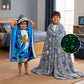 Rocket & Spaceship Glow Blanket & Pirate Baby Shark Poncho Towel Set for Kids | Birthday Gift & Return Gift