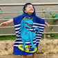 Cool Blue Dino Poncho Bath Towel for Kids, 1-7 years | Quick-Drying Microfiber Kids Towel Famyo Shop WH