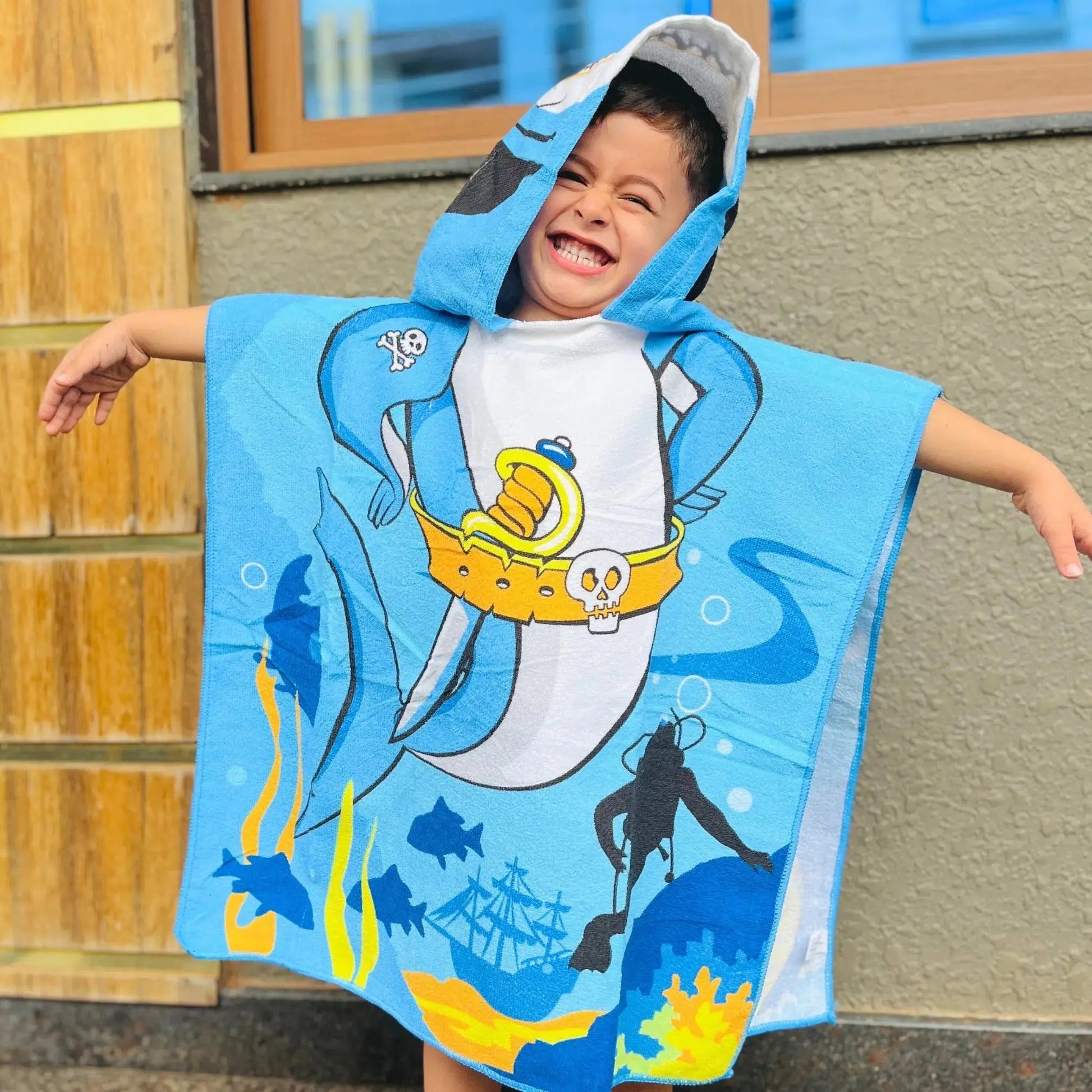 Hooded Towels Children's Swimming Poncho Towels Hooded Towels