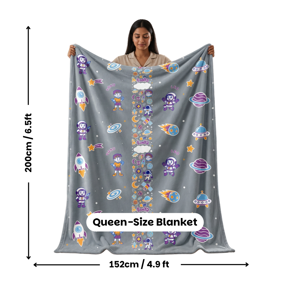 Famyo glow blanket is queen size - 6.5ft/ 4.9ft