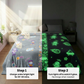 Famyo glow in the dark blanket - how to charge - leave it under light/ sunlight for sometike and then watch it glow.