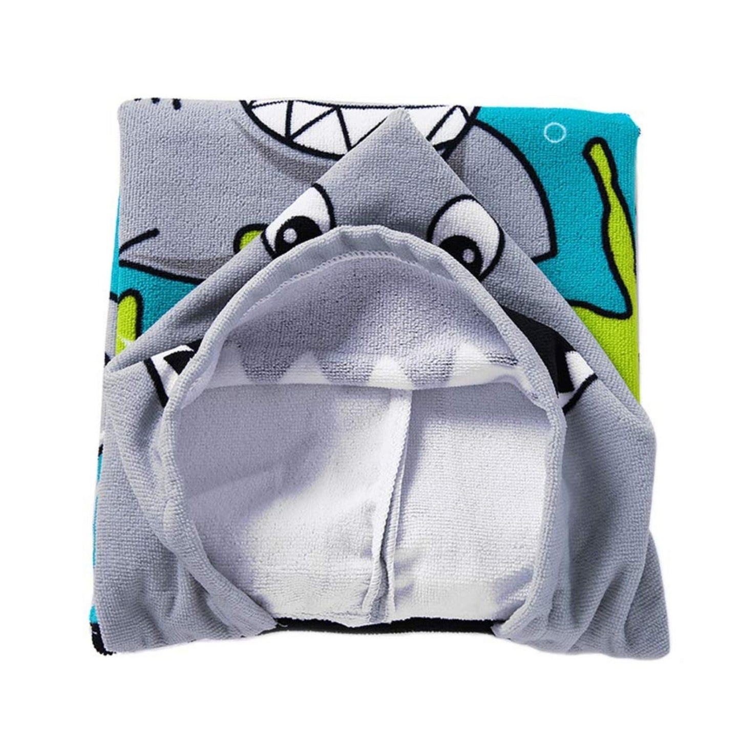 Cute Shark Poncho Towel for Kids | Hooded Beach Bath Towels for Boys & Girls | 60 x 60cm Toddler Pool Towel with Hood