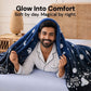 Dark Blue Astronaut Glow in the Dark Quilt/Blanket/AC Comforter | Soft Premium Flannel | Queen Size | All-Season Glow Blanket for Adults