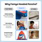 Dark Blue Shark Dive Poncho Bath Towel for Kids, 1-7 years | Quick-Drying Microfiber Kids Towel