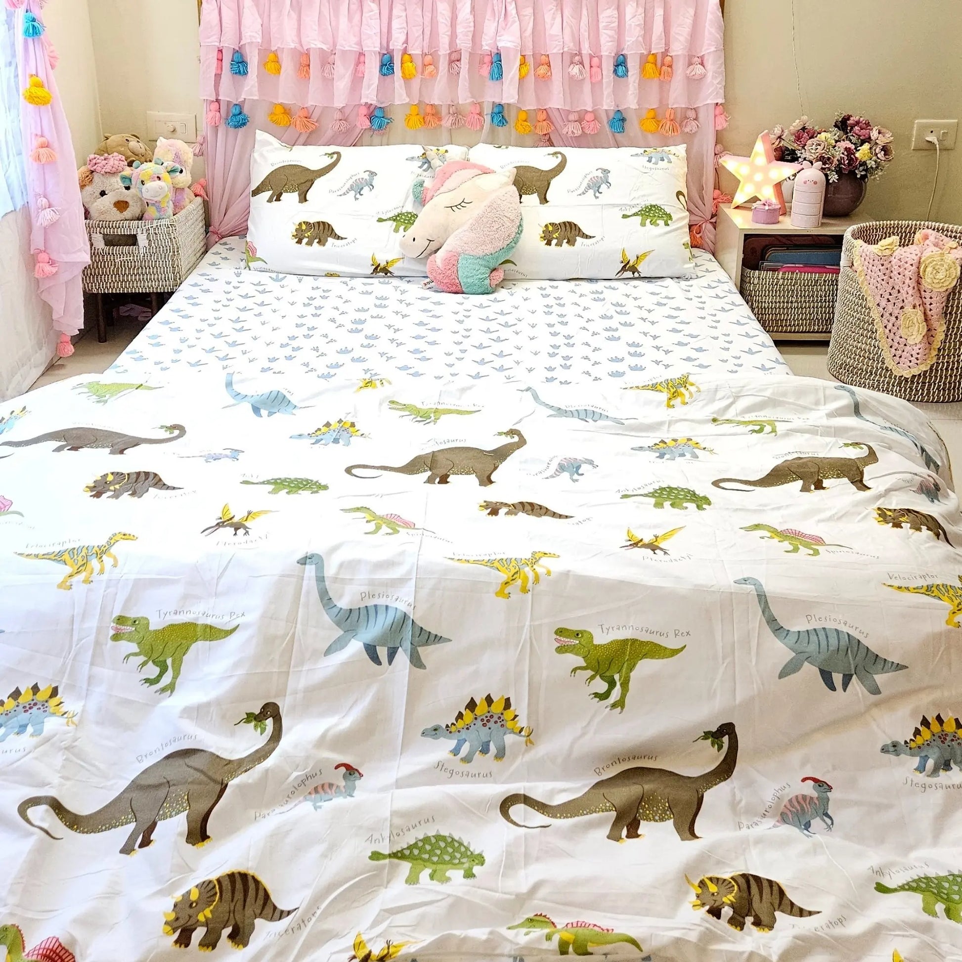 Famyo Kids 4pc King Bedding Set – Dino Jurassic Park